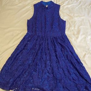 Anthropologie blue lace dress